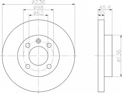 HELLA PAGID 8dd355103571 -  Тормозной диск